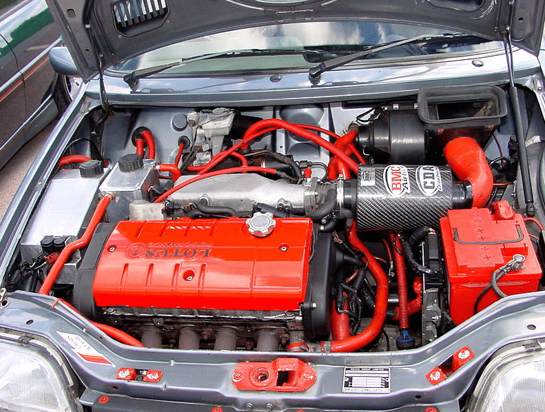 Modified car engine