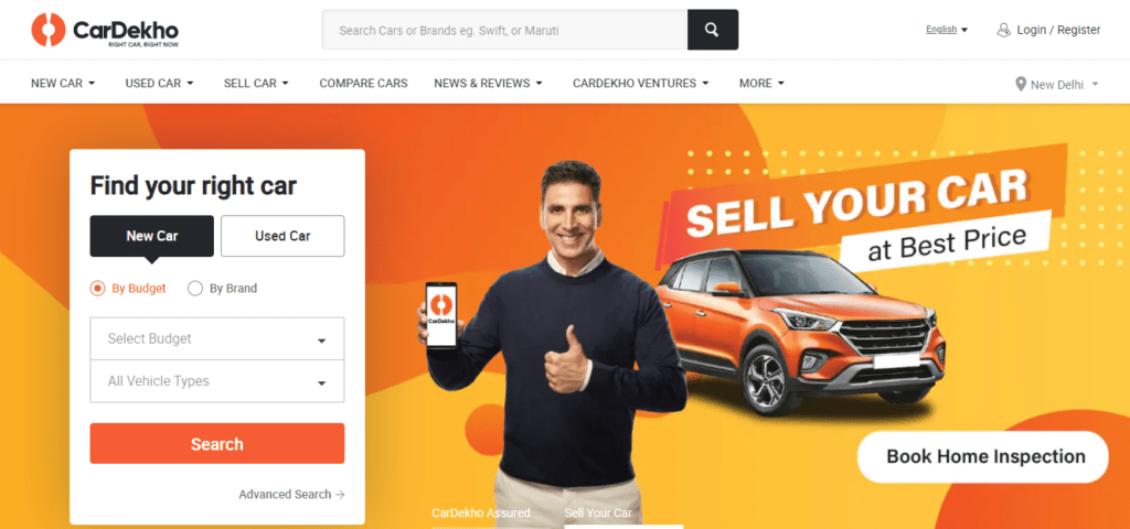 cardekho India's used car valuation websites