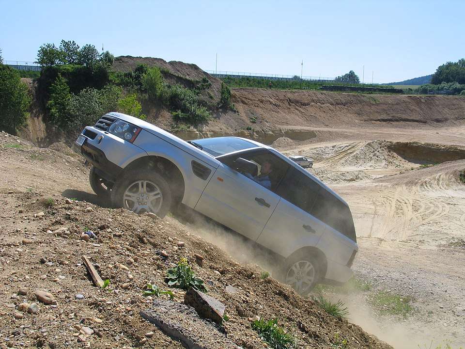 Off-road Range rover SUVs with high ground clearance.
