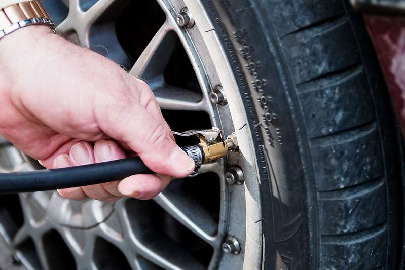 Refilling car tire pressure