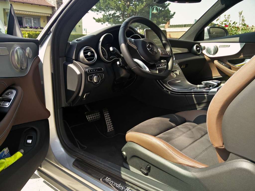 Car interior showing the pedals