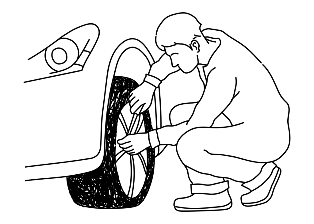 Overinflated car tire pressure