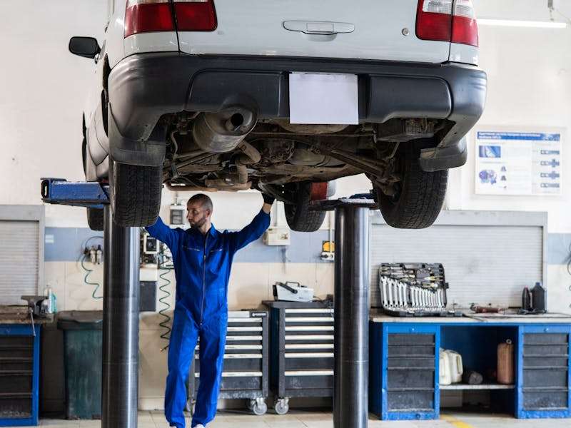 Subaru vehicle at the repair shop