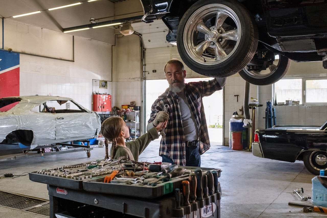 Car maintenance at the repair shop