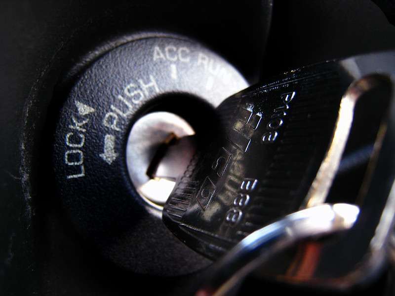 Car key in ignition